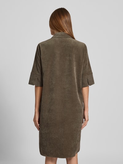 OPUS Knielange overhemdjurk met knoopsluiting, model 'Winchesta' Kaki - 5