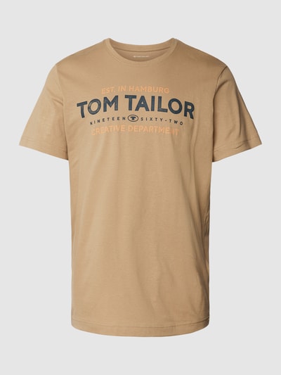 Tom Tailor T-Shirt mit Label-Print Camel 2