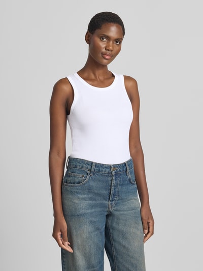 OPUS Slim Fit Tanktop aus Baumwoll-Mix Modell 'Ilesso' Weiss 4