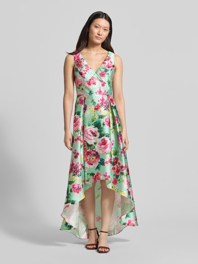 Adrianna Papell midi-jurk van satijn met V-hals Groen - 4