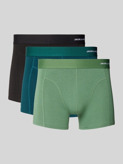 Jack & Jones Trunks mit elastischem Label-Bund Modell 'AXEL' im 3er-Pack Petrol 1