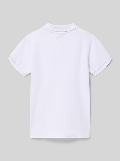 Produktfoto, Regular Fit Poloshirt mit Logo-Stitching von Blue Seven aus Reine Baumwolle, weiß, Polokragen, Kurzärmelig, Rückenlänge 46 cm bei Größe 116