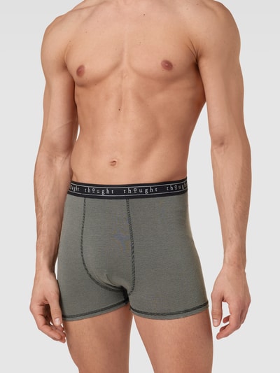 Thought Boxershort met streepmotief, model 'Michael Bamboo' Middengrijs - 1