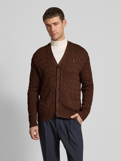 Polo Ralph Lauren Cardigan mit Zopfmuster Camel 3