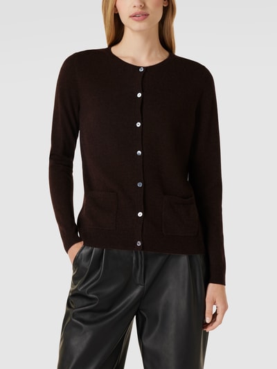 Christian Berg Woman Cardigan aus Kaschmir mit Eingrifftaschen Schokobraun meliert 4