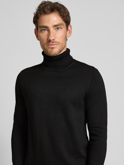 Christian Berg Men Slim fit pullover van een mix van katoen en wol  Zwart - 3