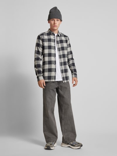 Only & Sons Slim fit vrijetijdsoverhemd met ruitjes Antraciet - 1