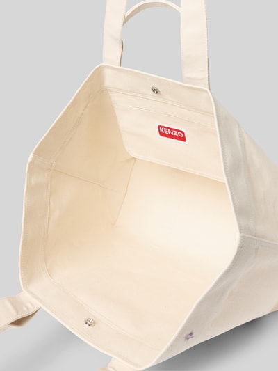 Produktfoto, Shopper aus reiner Baumwolle von Kenzo in Natur mit Innenfach, kurzen Tragehenkeln, Druckknopfverschluss, offene Textur
