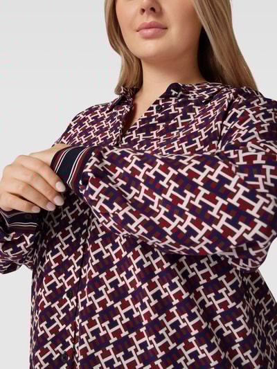Tommy Hilfiger Curve PLUS SIZE Bluse mit Allover-Logo (dunkelrot  
