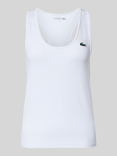 Lacoste Sport Slim Fit Sport Tank Top mit Label Patch Weiss 2