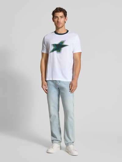 PAUL SMITH T-Shirt mit geripptem Rundhalsausschnitt Weiss 1