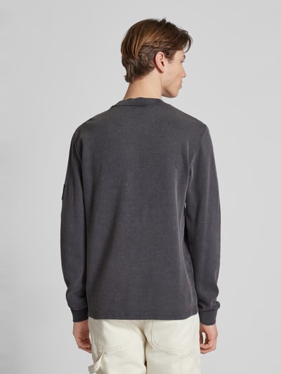 Calvin Klein Jeans Shirt met lange mouwen en structuurmotief Zwart - 5