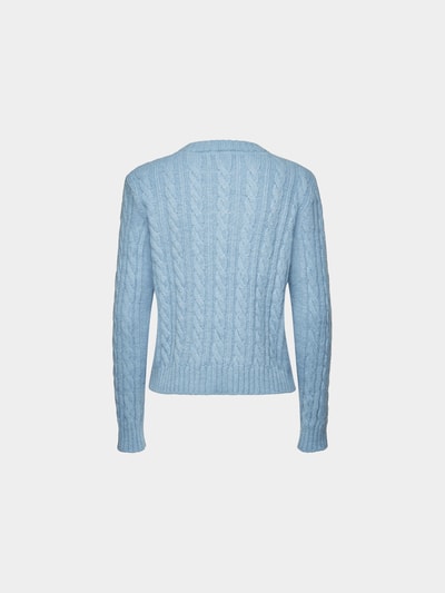 Philosophy di Lorenzo Ser Zopfstrickpullover mit Schmucksteinen Blau 2