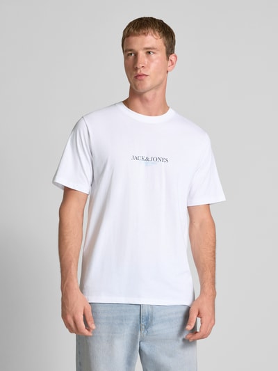 Jack & Jones T-Shirt mit Label-Print Modell 'BILLYBURG' Weiss 4