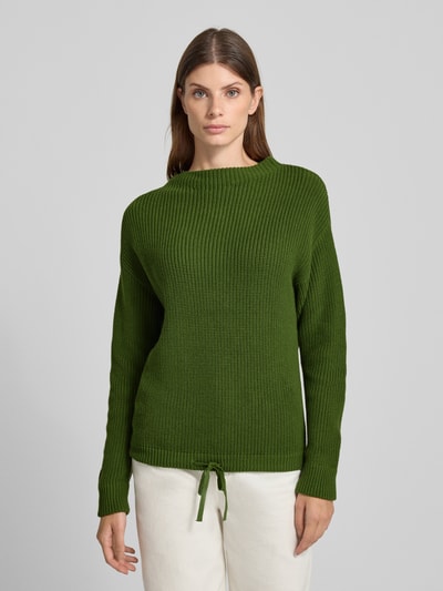 Jake*s Casual Strickpullover mit gerippten Abschlüssen Grass 4