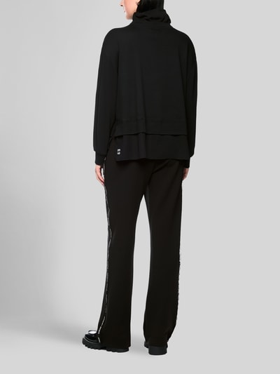 Marc Cain Langarmshirt mit gerafftem Stehkragen Black 5