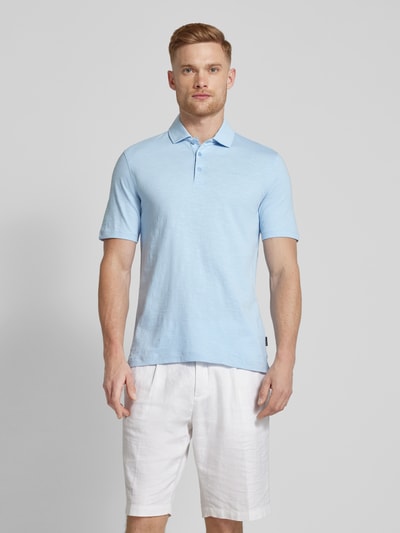 bugatti Slim Fit Poloshirt im unifarbenen Design Hellblau 4