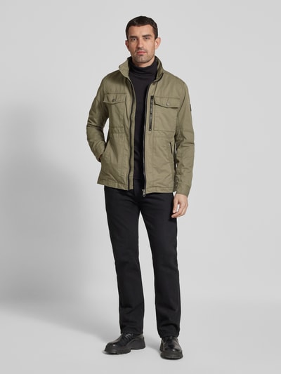 Tom Tailor Regular Fit Feldjacke aus reiner Baumwolle mit aufgesetzten Brusttaschen Oliv 1