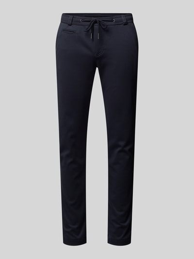 bugatti Slim fit stoffen broek met paspelzak Marineblauw - 2