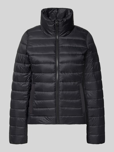 Produktfoto, czarna kurtka pikowana Regular Fit Steppjacke mit Stehkragen von Marc O'Polo, damska kurtka pikowana, gładka tekstura