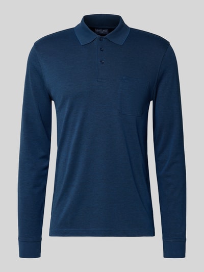 Christian Berg Men Regular fit poloshirt in design met lange mouwen Donkerblauw - 2