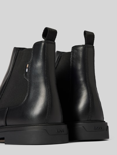 BOSS Boots aus Leder-Textil-Mix mit elastischen Einsätzen Black 2