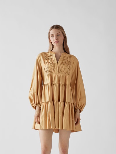 Devotion Minikleid mit gelegten Falten Beige 4