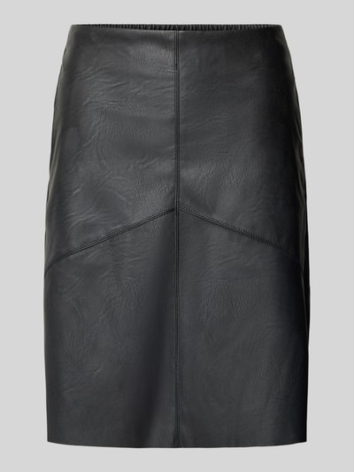 Produktfoto, Knielanger rok in leerlook Model 'Harley' van FREE/QUENT, recht model, knielengte, bandwijdte maat S 40 cm, totale lengte maat S 54 cm