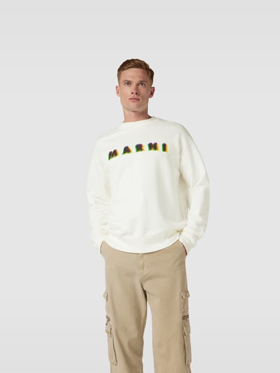 Marni Sweatshirt mit Label-Print Weiss 4