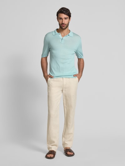 MAERZ Muenchen Regular fit poloshirt met ribboorden Mintgroen - 1
