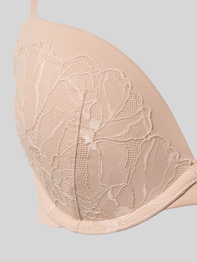 Calvin Klein Underwear Regular Fit BH mit Spitzenbesatz Modell 'Plunge' Beige 2