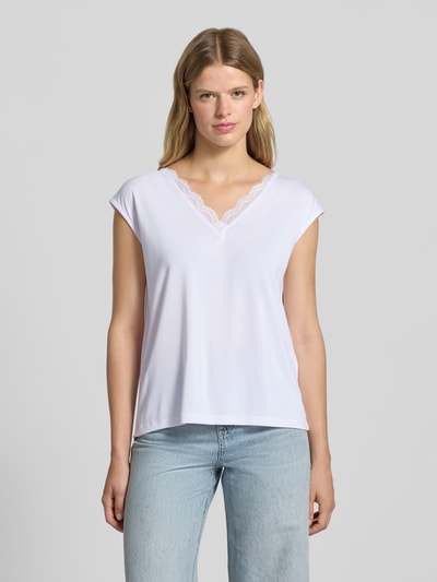 Pieces Loose fit T-shirt met kant, model 'KAMALA' Wit - 4