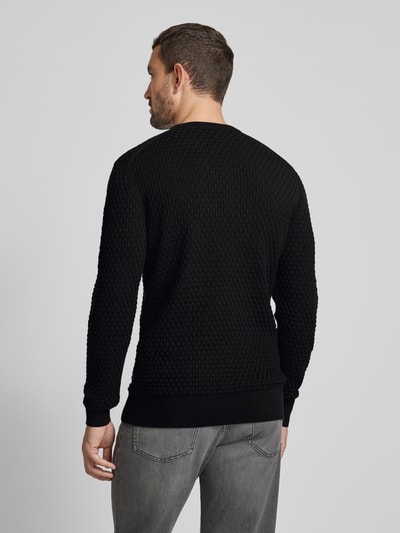 CK Calvin Klein Gebreide pullover met structuurmotief Zwart - 5