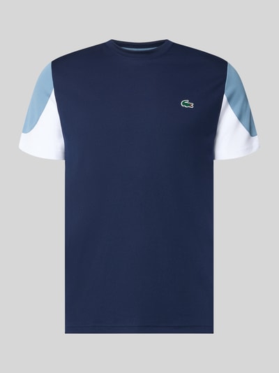 Produktfoto, Regular Fit Sport-T-Shirt im Colorblock-Design von Lacoste in Dunkelblau, Weiß und Hellblau, Herren Sport-T-Shirt
