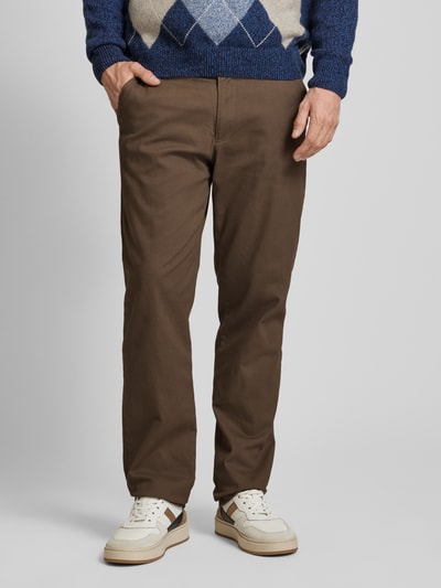 Christian Berg Men Regular fit broek met riemlussen Taupe - 7