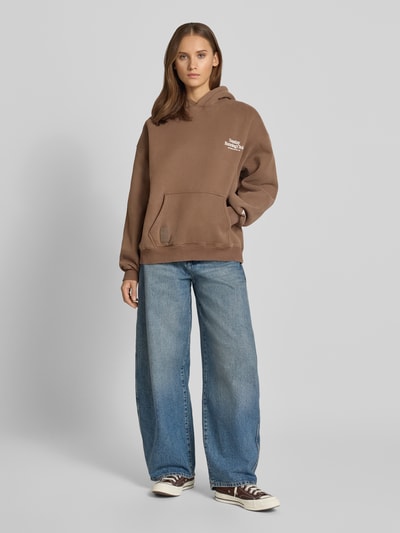 ANOTHER COTTON LAB Relaxed Fit Hoodie aus Baumwoll-Mix Schoko 1