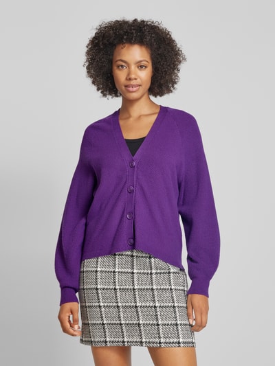 ICHI Gebreide cardigan met structuurmotief, model 'BOSTON' Violet - 4