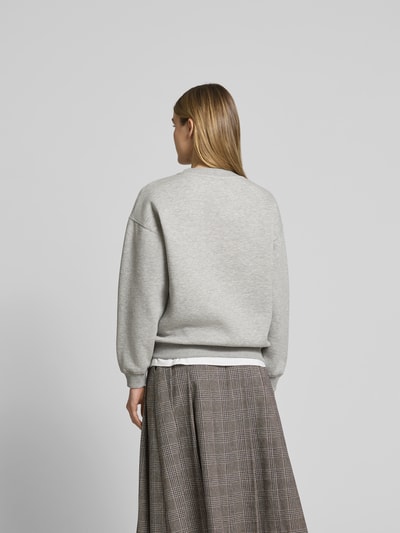 Anine Bing Oversized Sweatshirt mit Label-Print Mittelgrau Melange 5