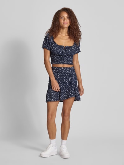 Only Ausgestellter Mini-Rock mit Allover-Muster Modell 'HILLARY' Marine 1