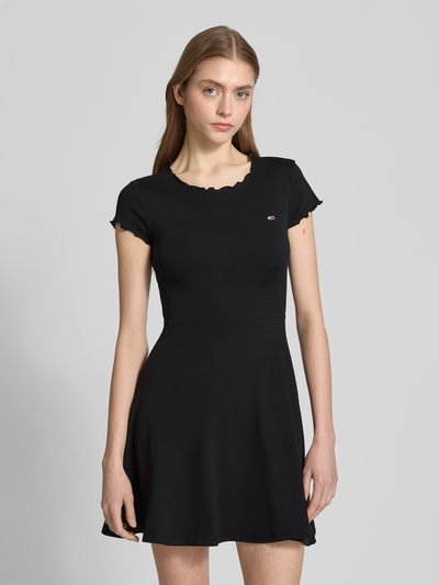 Tommy Jeans Slim Fit Minikleid mit Rüschen Black 4