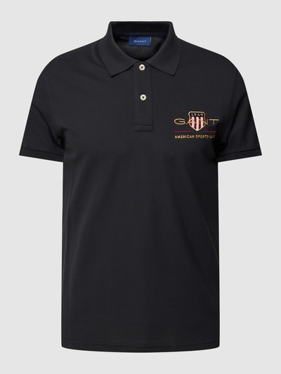 Gant Poloshirt mit Label-Stitching Schwarz 2