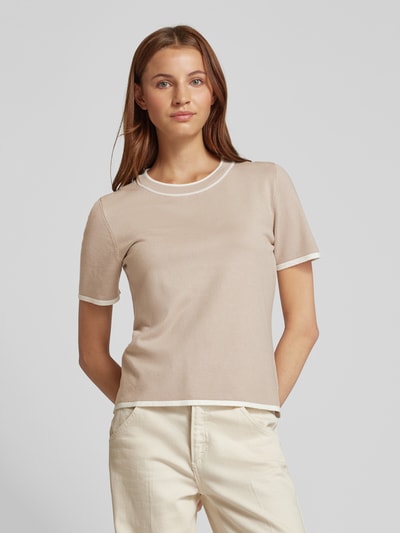 s.Oliver BLACK LABEL Regular Fit T-Shirt in Feinstrick-Optik Sand 4