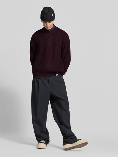SEIDENSTICKER STUDIO Relaxed fit pullover van pure wol Bordeaux - 1