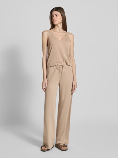 Mango Wide Fit Stoffhose mit Viskose-Anteil Modell 'Vella' Beige 1