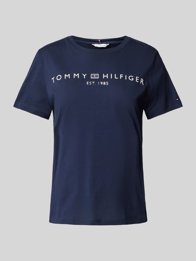 Tommy Hilfiger T-shirt met labelprint Marineblauw - 2