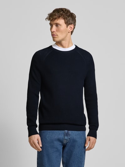 OLYMP Level Five Strickpullover mit gerippten Abschlüssen Marine 4