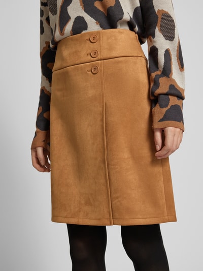 Betty Barclay Knielange rok met deelnaden Cognac - 3