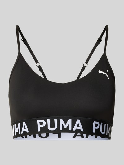 PUMA Biustonosz z elastycznym paskiem z logo Czarny 2