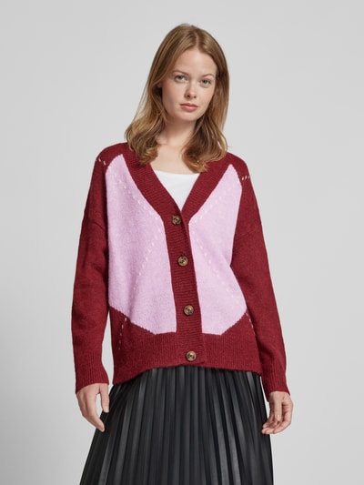 s.Oliver RED LABEL Strickjacke mit gerippten Abschlüssen Rot 4