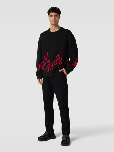 HUGO Strickpullover mit Rundhalsausschnitt Modell 'Sfire' Black 1